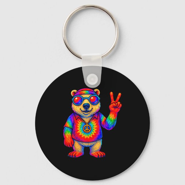 Llavero Tie-dye Lar Bear Peace Sign Hip  (Anverso)