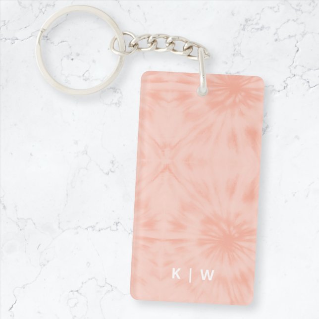 Llavero Tie Dye | Pastel moderno rosa coral (Subido por el creador)