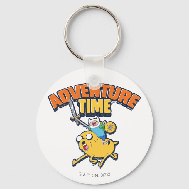 Llavero Tiempo de aventura | Finn Riding Jake (Anverso)
