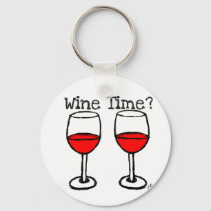 LLAVERO ¿"TIEMPO DEL VINO? "IMPRESIÓN ROJA DE LAS COPAS 