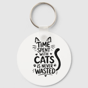 Llavero Tiempo pasado con gatos