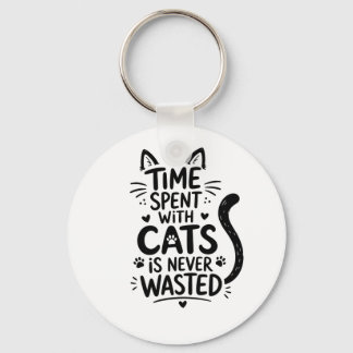 Llavero Tiempo pasado con gatos