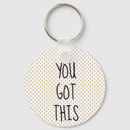 Llavero Tienes este punto purpurina dorado