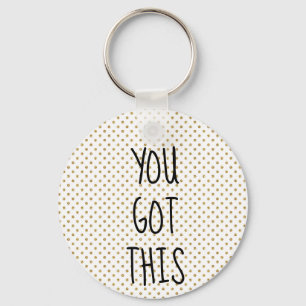 Llavero Tienes este punto purpurina dorado