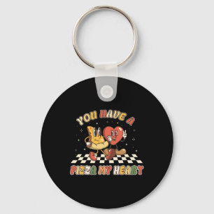 Llavero Tienes una pizza de mi corazón Retro San Valentín