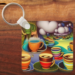 Llavero Tierra caprichosa de tazas de café