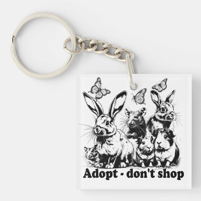 Llavero Tierschutz - Adopt don't shop (Frente)