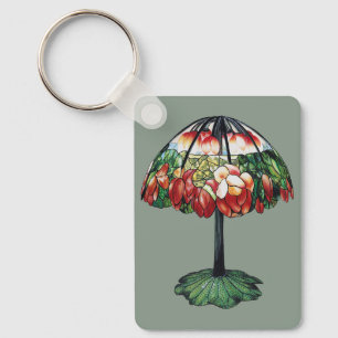 Llavero Tiffany Art Nouveau Floral Rojo Loto Antiguo