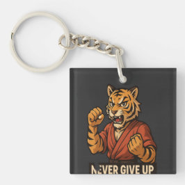 Llavero Tiger Martial Arts - Never Give up motivational 