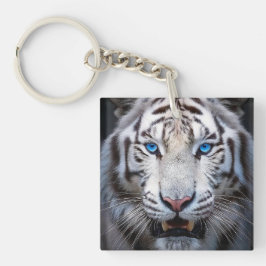 Llavero Tigre blanco con ojos azules