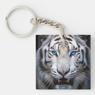 Llavero Tigre blanco con ojos azules