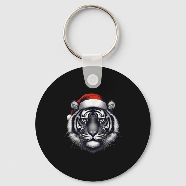 Llavero Tigre con Navidades de Santa Hat (Anverso)