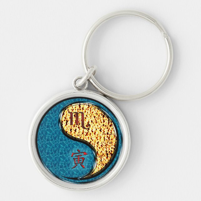 Llavero Tigre de escorpión y fuego (Frente)