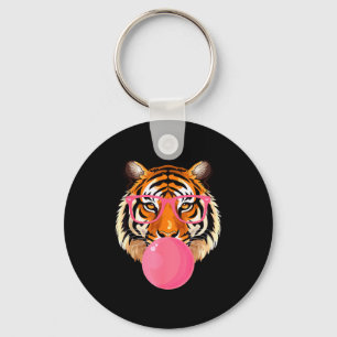 Llavero Tigre Divertido Soplando Chicle Cara de Tigre Lind