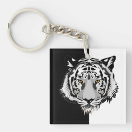 Llavero Tigre en blanco y negro