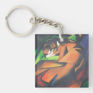 Llavero Tigre En Estilo De Arte Geométrico Franz Marc