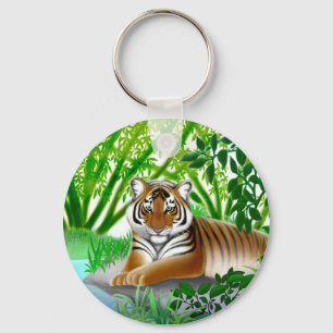 Llavero Tigre en la selva de Bambú