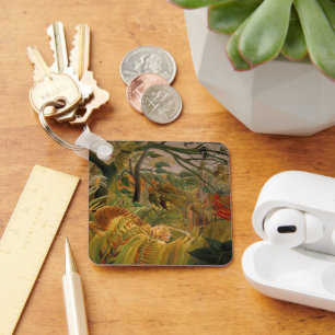 Llavero Tigre en tormenta tropical por Henri Rousseau