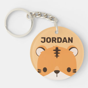 Llavero Tigre lindo con nombre personalizado