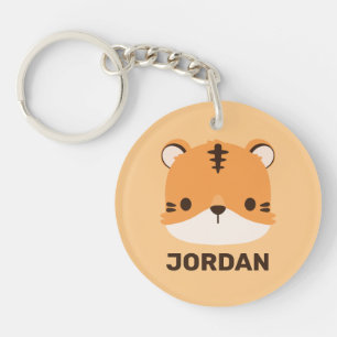 Llavero Tigre lindo con nombre personalizado