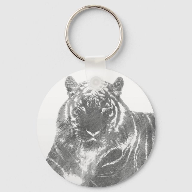 Llavero Tigre negro y blanco (Anverso)