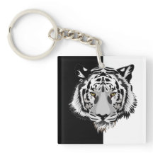 Tigre sobre blanco y negro