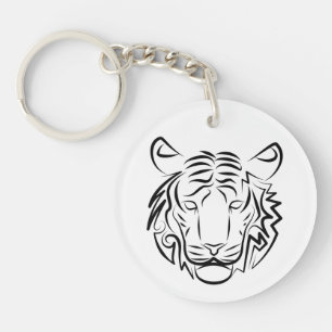 Llavero Tigre tribal blanco y negro