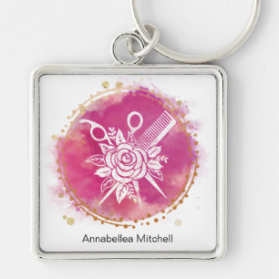Llavero Tijeras de peluquera estilista rosa rosa