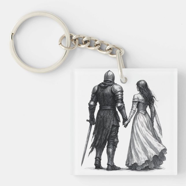 Llavero Timeless Medieval Romance Illustration (Frente)