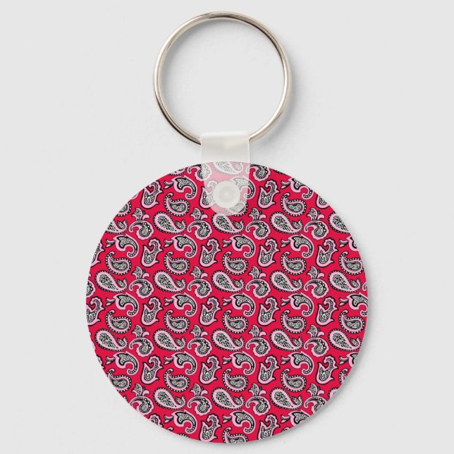 Llavero Timeless Paisley on Red Background (Anverso)