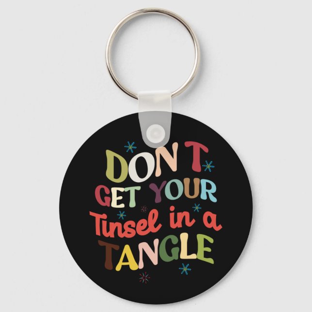 Llavero Tinsel De Regalo De Navidad En Un Tángulo (Anverso)