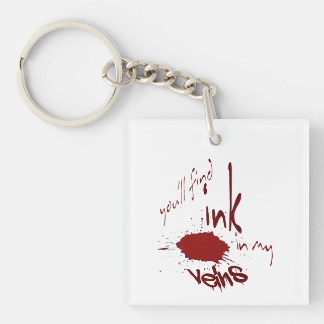 Llavero Tinta en mis venas Keychain acrílico (Frente)