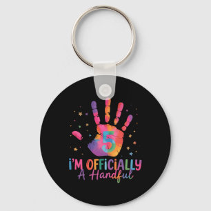 Llavero Tinte Tie Dye Cumplo 5 Años Soy Oficialmente Un De