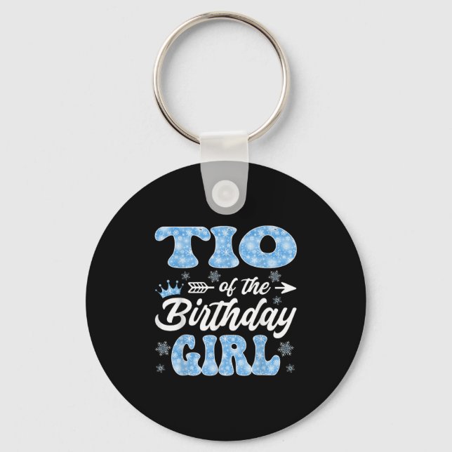 Llavero Tio Of The Birthday Girl Snowflakes Winter Christm (Anverso)