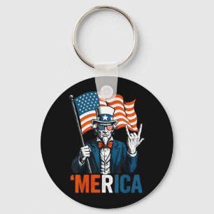 Llavero Tío Sam Merica Rock Divertido 4 de Julio Americano