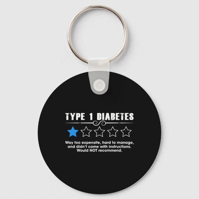 Llavero Tipo 1 Diabetes Una Estrella Tasa de Conciencia T1 (Anverso)