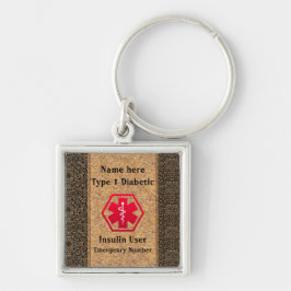 Llavero Tipo 1 o 2 personalizados alarma diabética