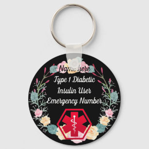 Llavero Tipo 1 o 2 personalizados alarma diabética
