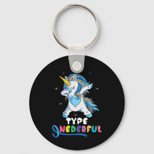 Llavero Tipo Maravilloso Dub Unicornio Tipo 1 Diabetes Awa