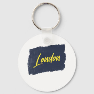 Llavero Tipografía amarilla manuscrita de Londres
