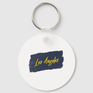 Llavero Tipografía amarilla manuscrita de Los Ángeles