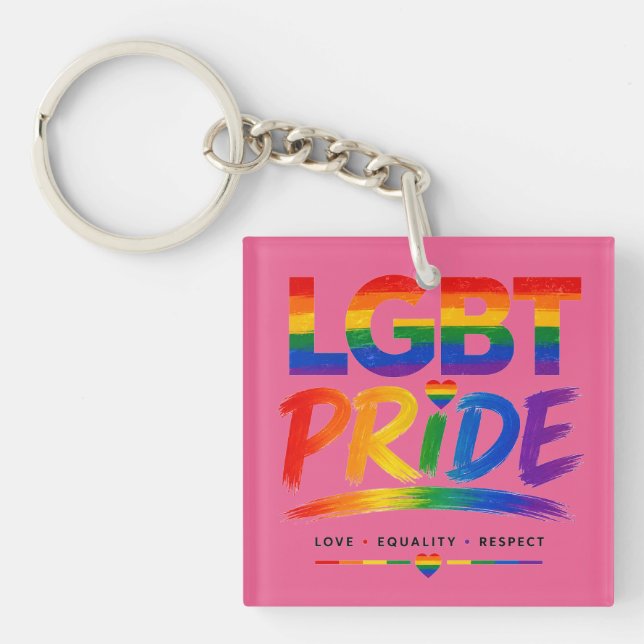 Llavero Tipografía Arcoíris Orgullo LGBT (Frente)
