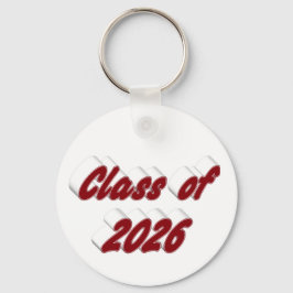 Llavero Tipografía borgoña de la promoción de 2026 graduac