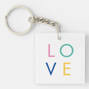 Llavero tipografía colorida de San Valentín AMOR