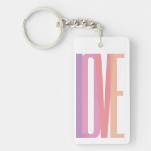 Llavero Tipografía de Amor en Negrita en Colores Pastel