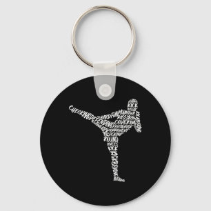 Llavero Tipografía de artes marciales Kickboxer hombres ni