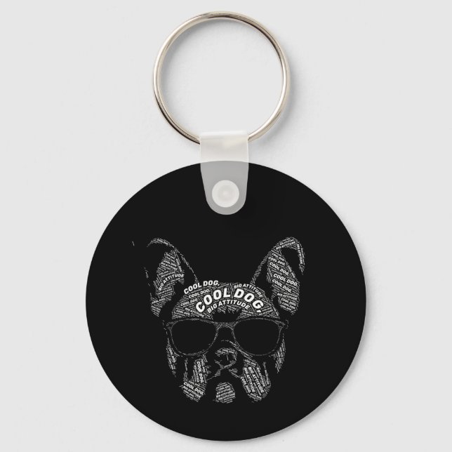Llavero Tipografía de Bulldog Francés (Anverso)