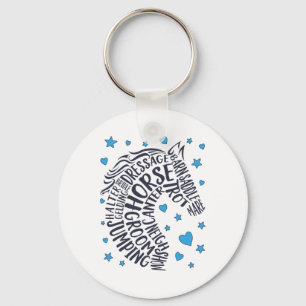 Llavero Tipografía de caballo Palabra Chicas de arte Cabal