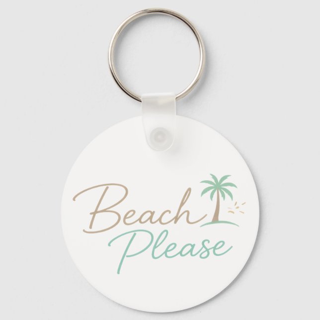 Llavero Tipografía de escritura de Beach Please Pastel (Anverso)
