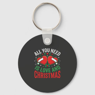 Llavero Tipografía de Gorro de Santa Amor de Navidad